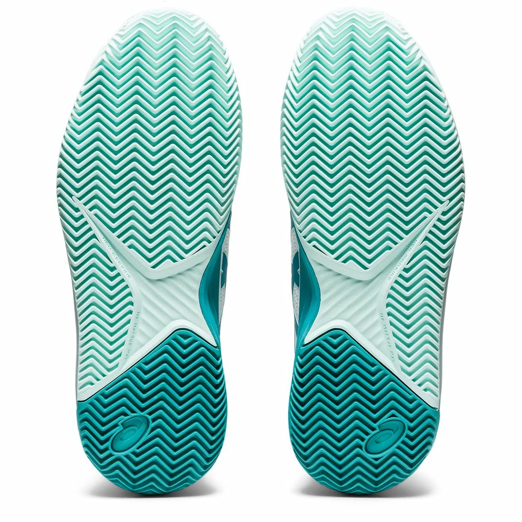 Asics Gel Resolution 8 Women's Clay Court Tennis Shoe (White/Light Blue) - Image 4