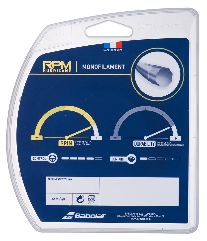 Babolat RPM Hurricane 16 Tennis String (Yellow) - Image 2