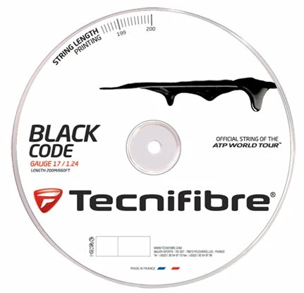 Tecnifibre Black Code 16 Tennis String Reel (Black) - Image 2
