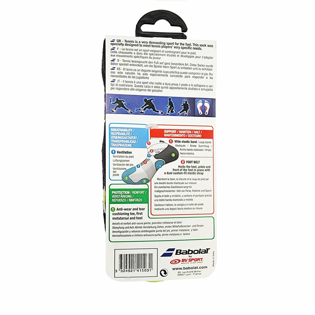 Babolat Women's Pro 360 Socks (White/Yellow) - Image 2