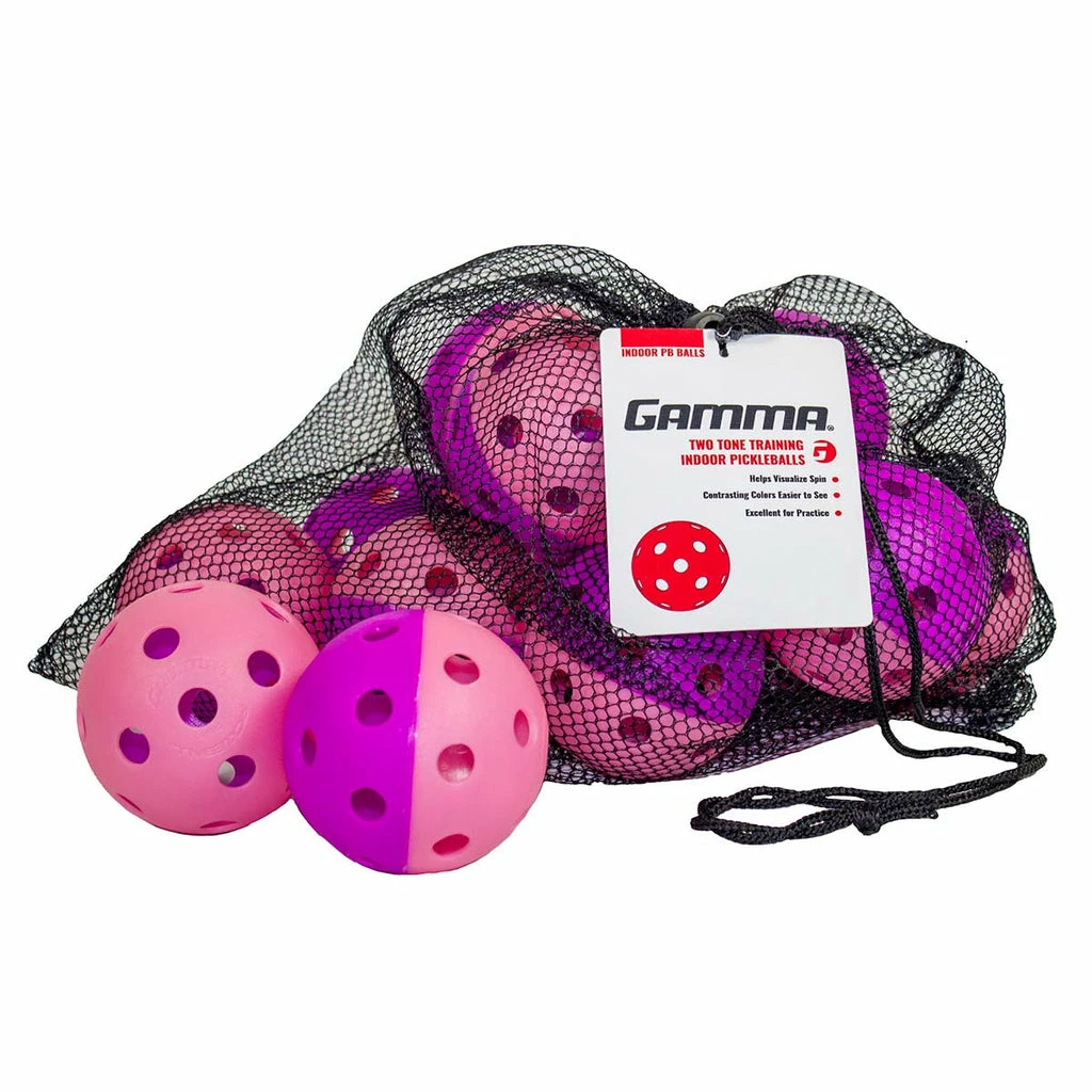 Gamma Two-Tone Indoor Training Pickleball Balls (Pack Of 12)