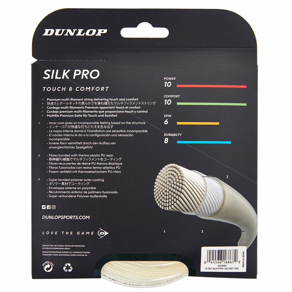 Dunlop Silk Pro 17 G Tennis String (White) 4 Dunlop Silk Pro 17 G Tennis String (White) - Image 2