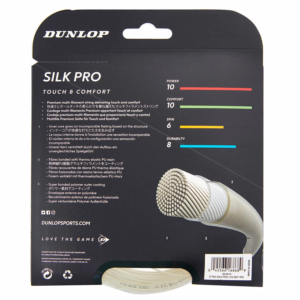Dunlop Silk Pro 16 G Tennis String (White) - Image 2