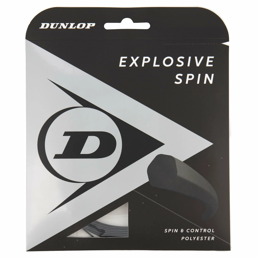 Dunlop Explosive Spin 16 G Tennis String (Black)