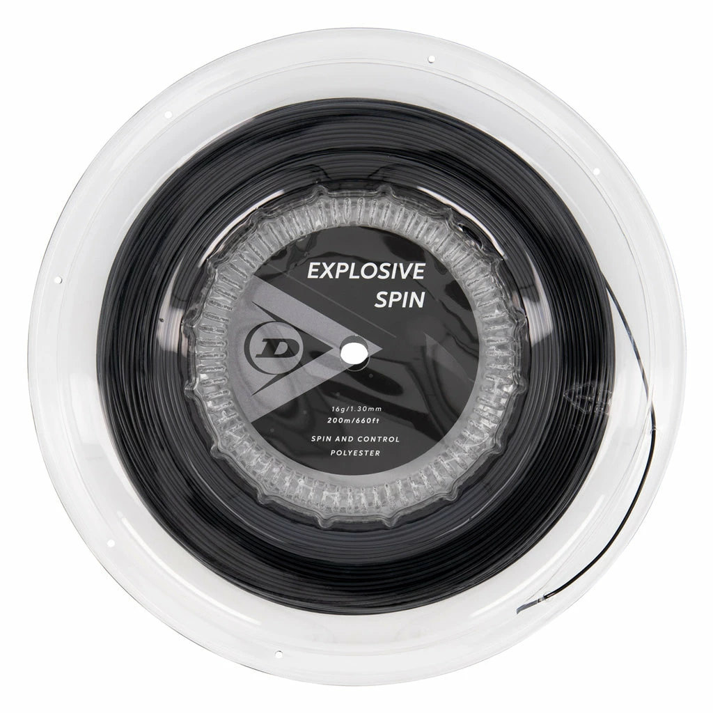 Dunlop Explosive Spin 16 G Tennis String Reel (Black)