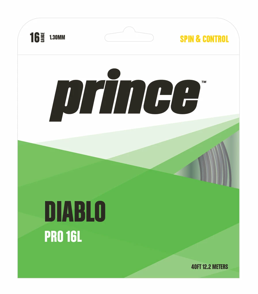 Prince Diablo Pro 16L Tennis String (Black)