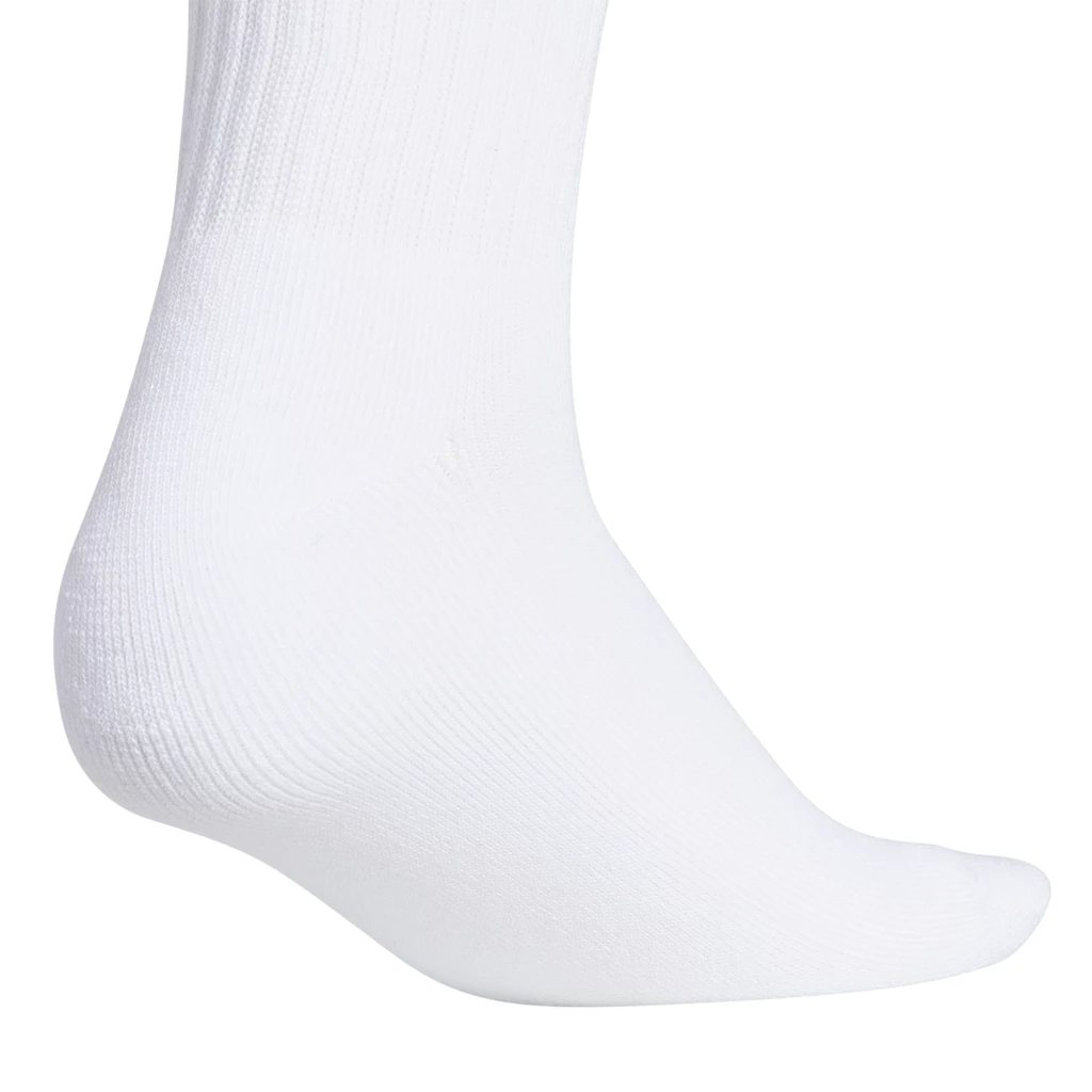 Adidas Women's 3 Stripe Quarter Crew Socks (White) - Image 4