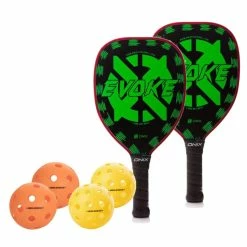 ONIX Evoke Teardrop (Green) 2 Paddle Pickleball Bundle