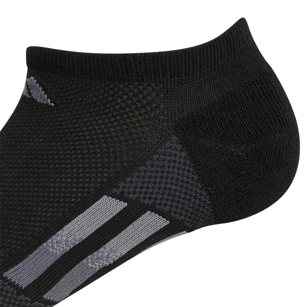 Adidas Women's Superlite 3 Stripe No-Show Socks (Black/White/Grey) - Image 3
