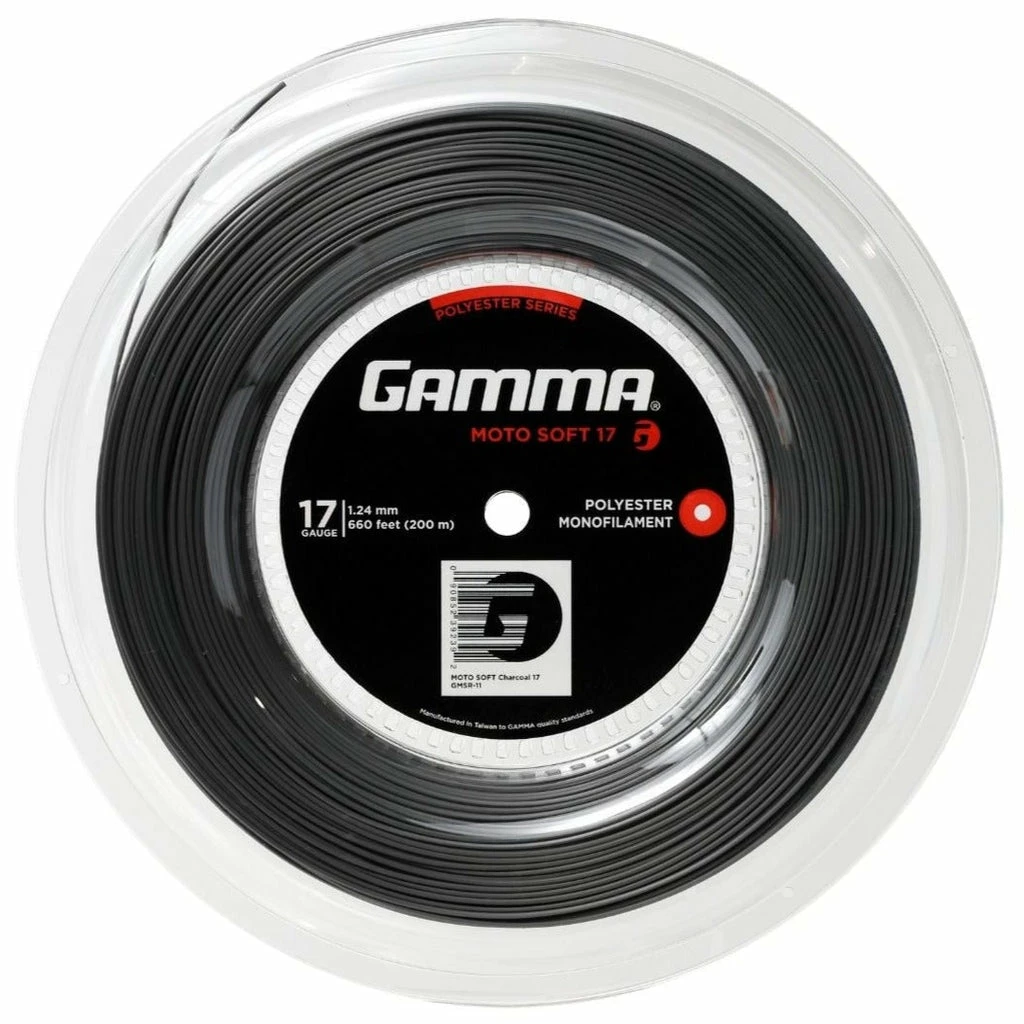 Gamma AMP Moto Soft 17 Tennis String Reel (Charcoal)