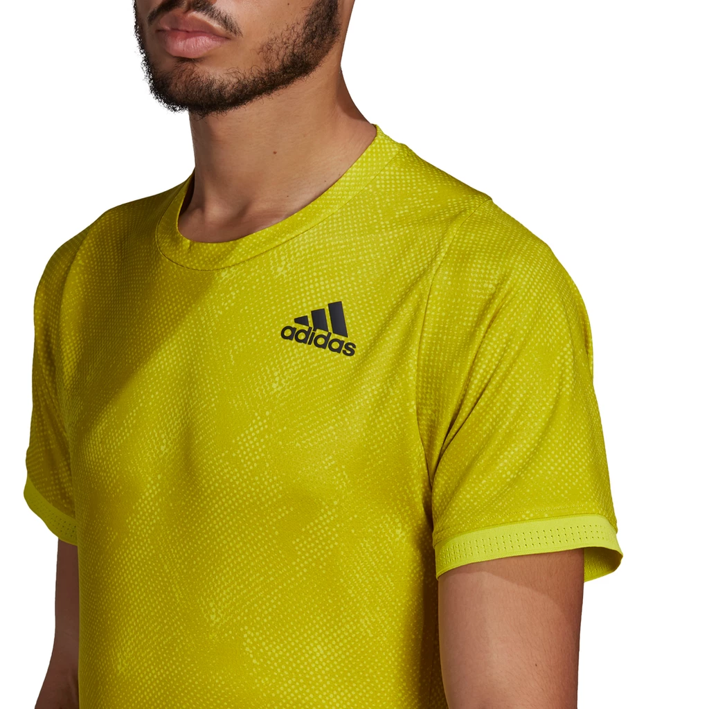 Adidas Men's FreeLift Primeblue Printed Top (Yellow) - Image 5