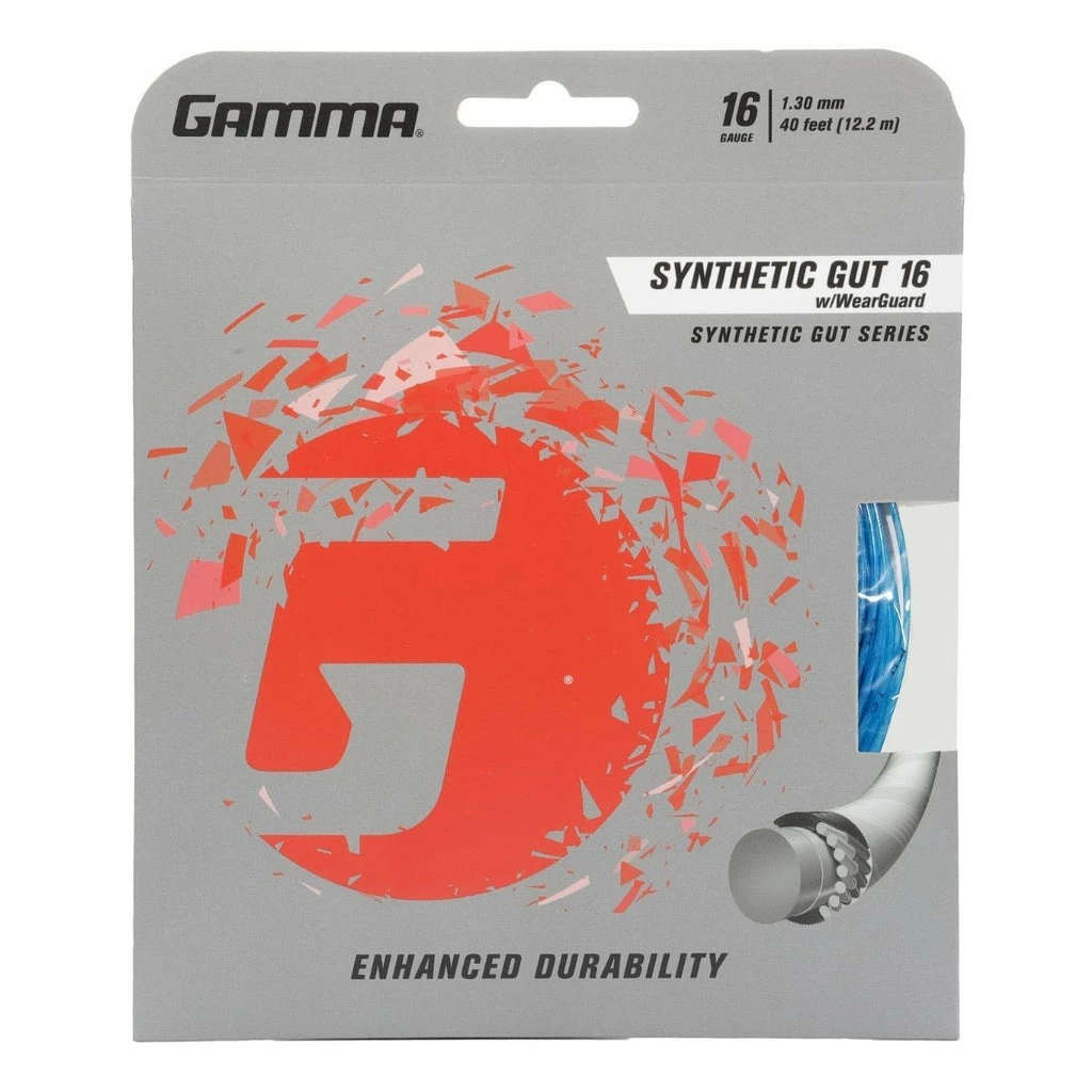 Gamma Synthetic 16 With Wearguard Tennis String (Blue)