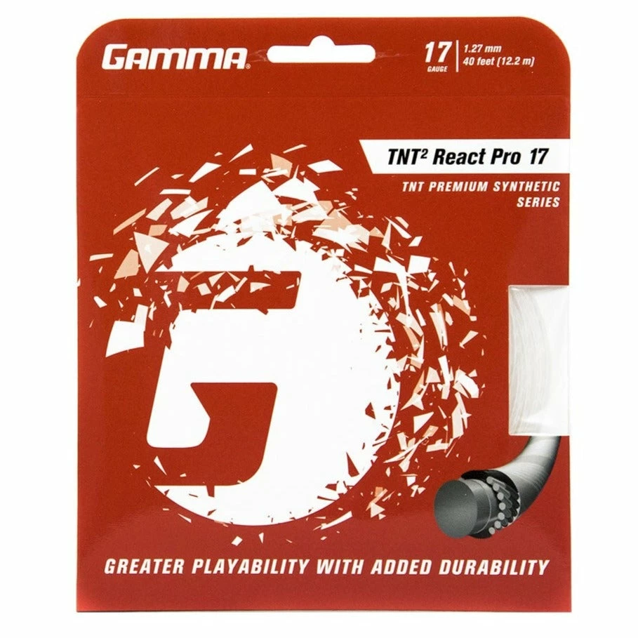 Gamma TNT2 React Pro 17 Tennis String (White)