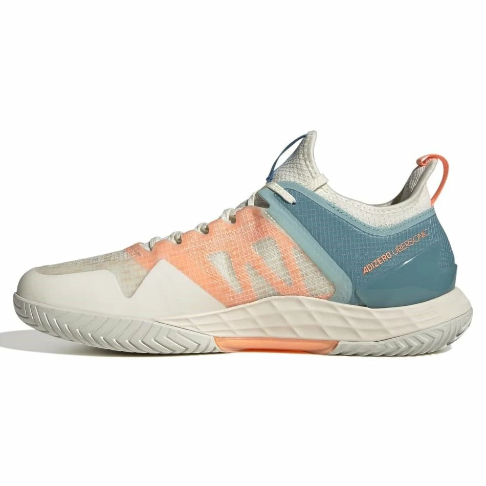 Adidas Adizero Ubersonic 4 Parley Men's Tennis Shoes (White/Beam Orange) - Image 2