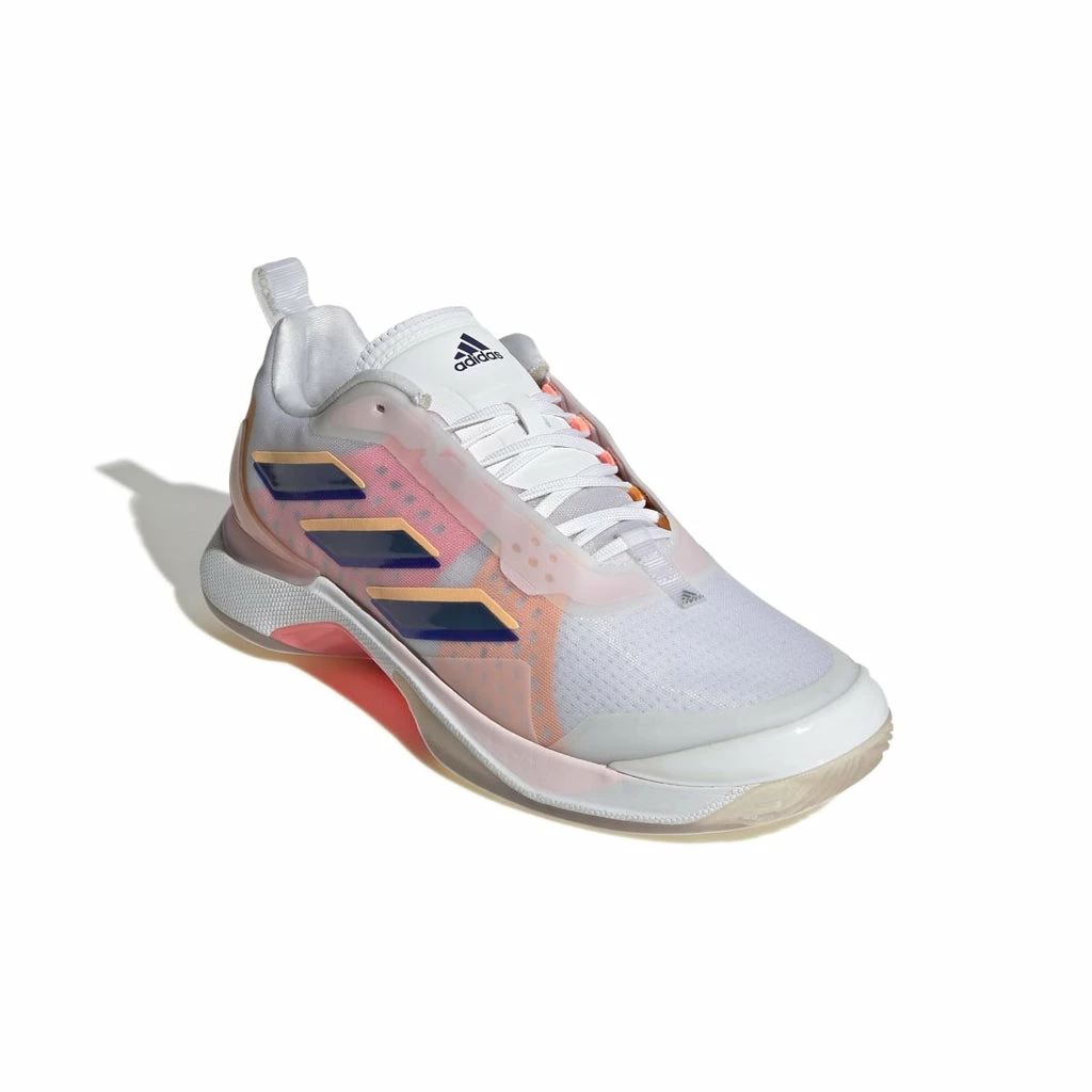 Adidas Avacourt Women's Tennis Shoe (White/Indigo/Orange) - Image 5