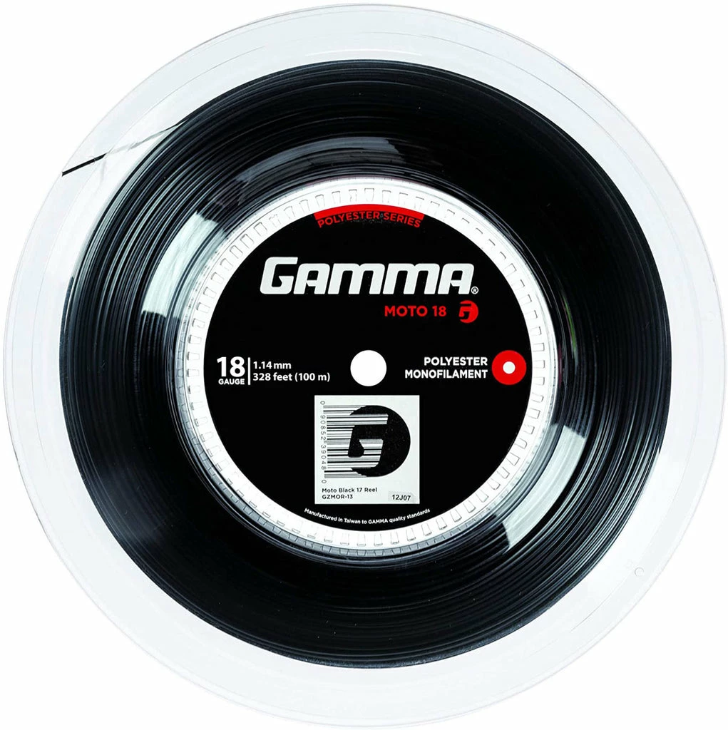 Gamma AMP Moto 18 Tennis String Mini Reel (Black)