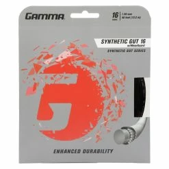 Gamma Synthetic 16 With Wearguard Tennis String (Black)