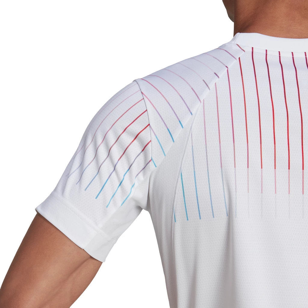 Adidas Men's Melbourne FreeLift Printed Top (White/Red) - Image 6