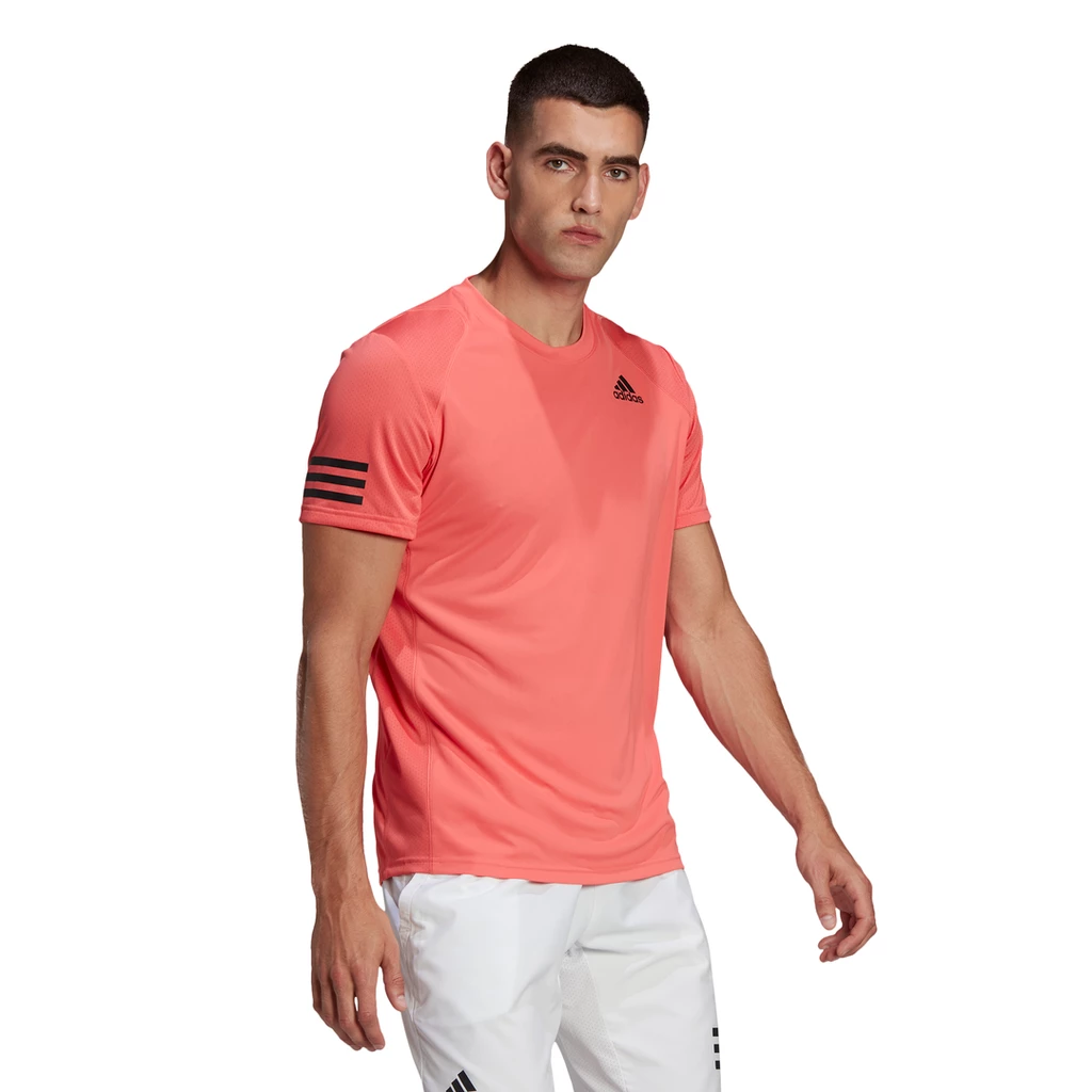 Adidas Men's 3 Stripes Club Top (Semi Turbo/Black) - Image 4