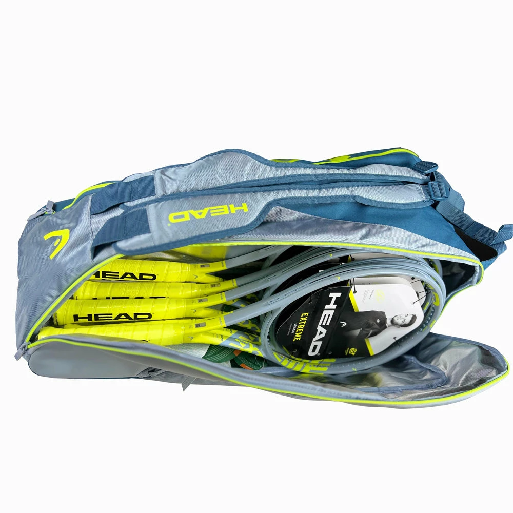 Head Tour Team Extreme Supercombi 9 Pack Racquet Bag (Yellow/Grey) - Image 2