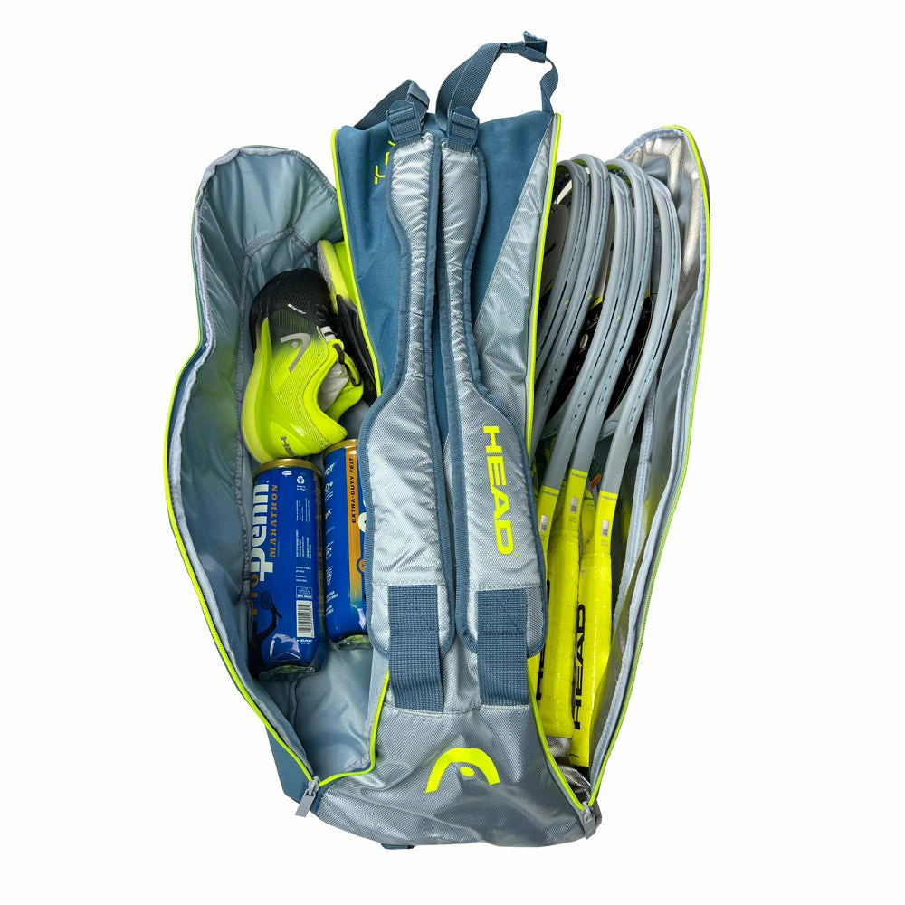 Head Tour Team Extreme Supercombi 9 Pack Racquet Bag (Yellow/Grey) - Image 4