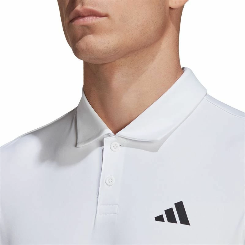 Adidas Men's 3 Stripe Club Polo (White) - Image 2