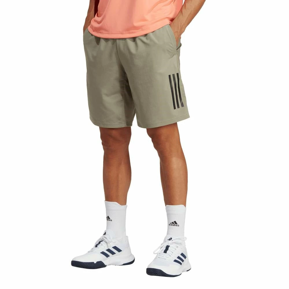 Adidas Men's 3 Stripe 7-inch Club Shorts (Khaki) - Image 2
