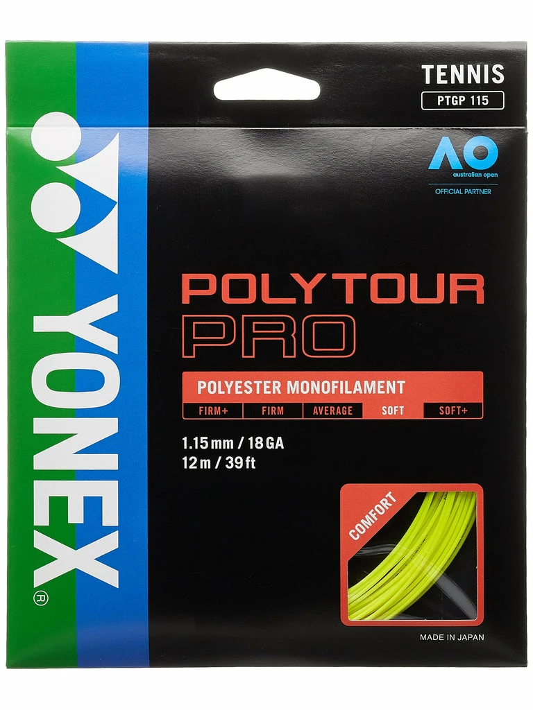 Yonex Poly Tour Pro 18 Tennis String (Yellow)