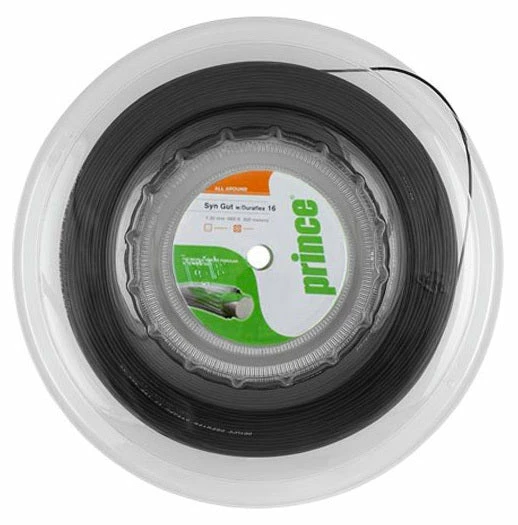 Prince Synthetic Gut 16 Duraflex Tennis String Reel (Black)