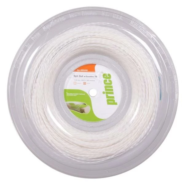 Prince Synthetic Gut 15L Duraflex Tennis String Reel (White)