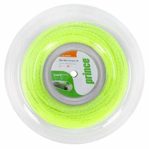 Prince Synthetic Gut 16 Duraflex Tennis String Reel (Yellow)