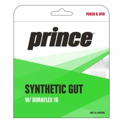 Prince Synthetic Gut 16 Duraflex Tennis String (White)