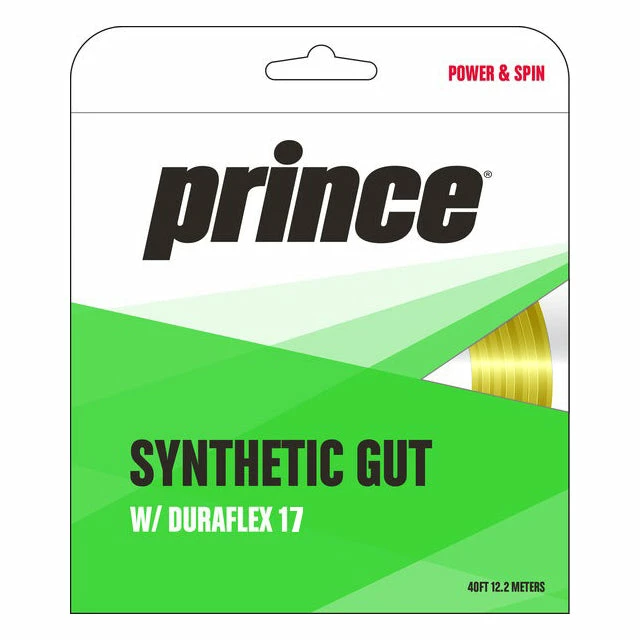 Prince Synthetic Gut 17 Duraflex Tennis String (Gold) 3 Prince Synthetic Gut 17 Duraflex Tennis String (Gold)