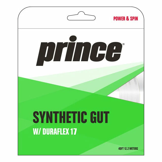 Prince Synthetic Gut 17 Duraflex Tennis String (White)