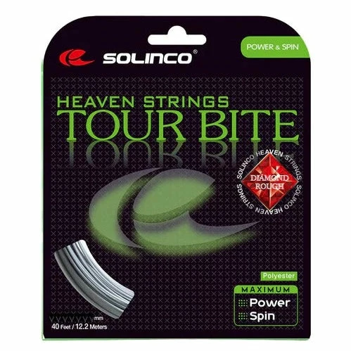 Solinco Tour Bite Diamond Rough 16 Tennis String (Silver)