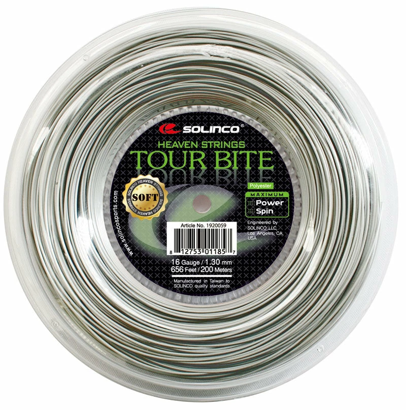 Solinco Tour Bite Soft 16 Tennis String Reel (Silver)
