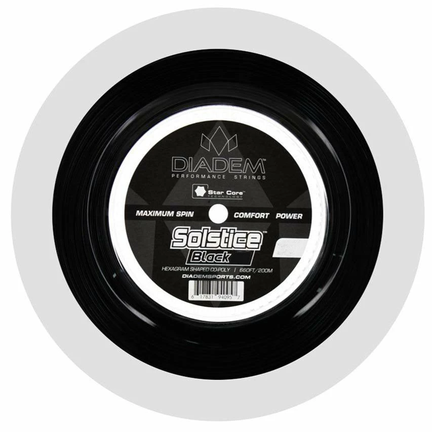 Diadem Solstice Black 18 Tennis String Reel (Black)