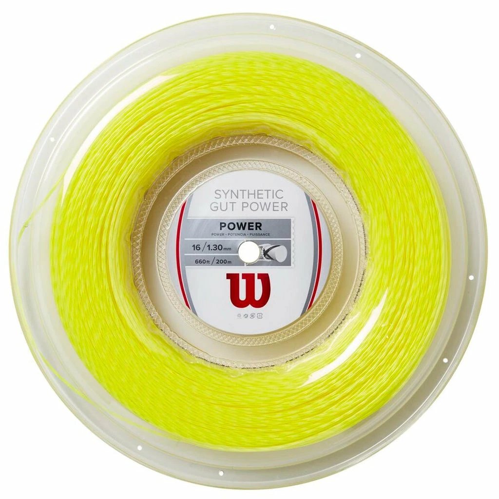 Wilson Synthetic Gut Power 16 Tennis String Reel (Yellow)