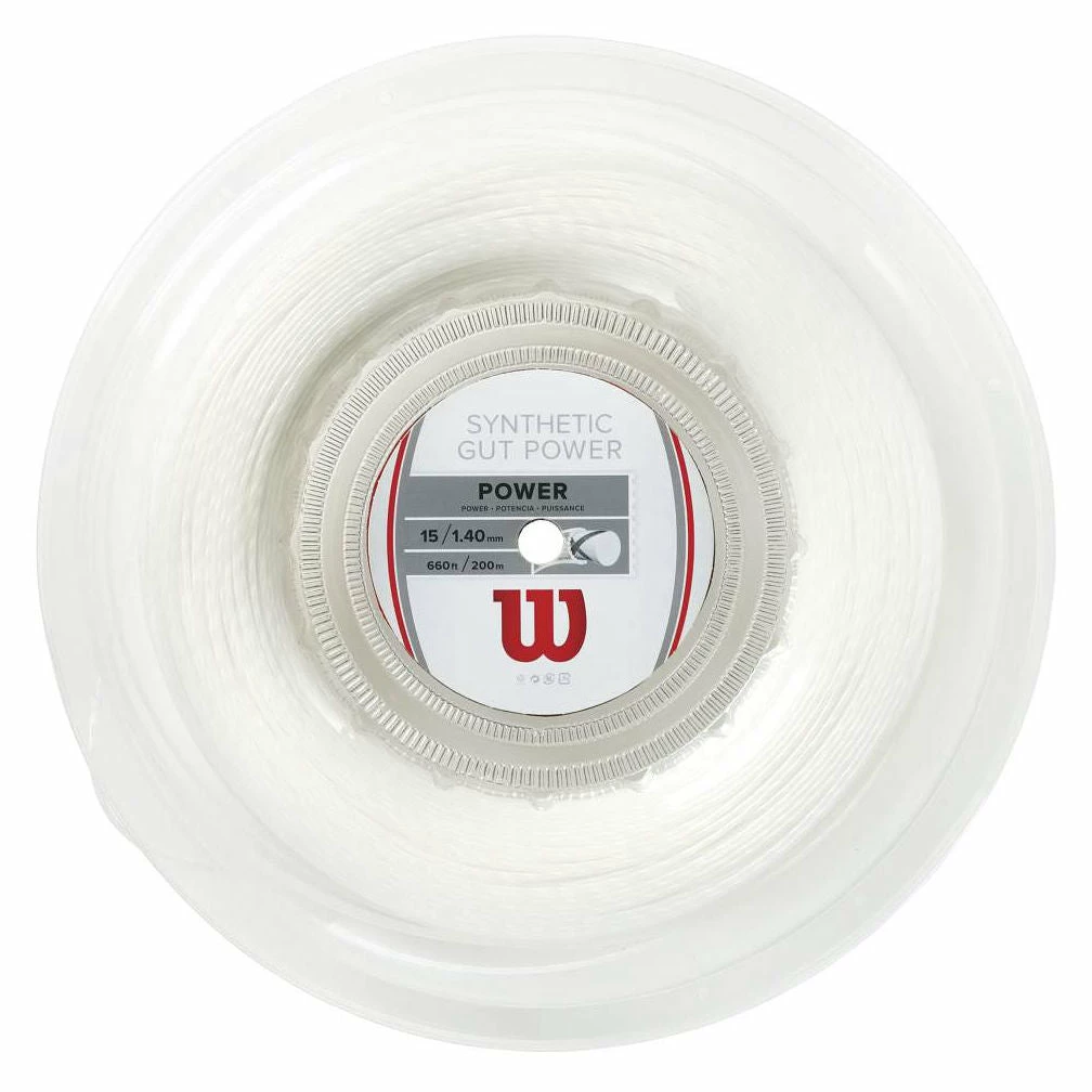 Wilson Synthetic Gut Power 16 Tennis String Reel (White)