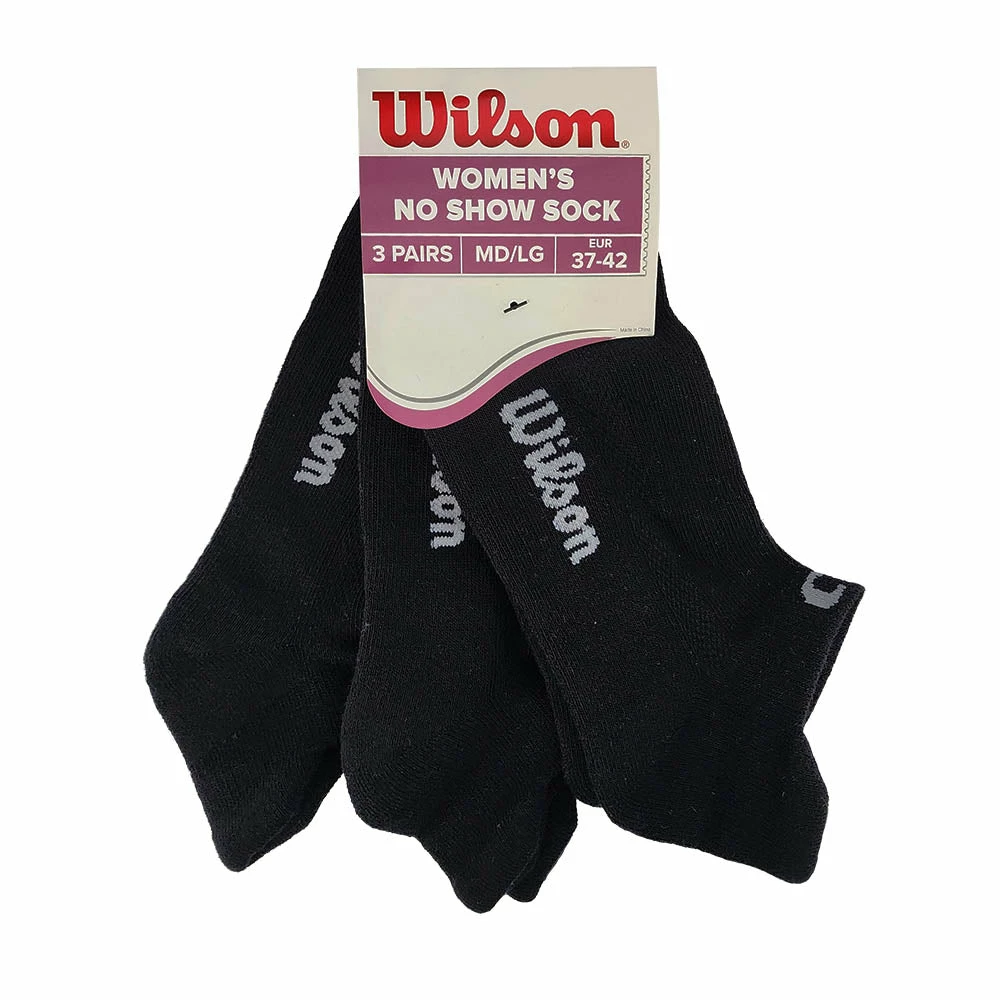 Wilson Women's No Show Socks 3 Pack (Black) - Image 4