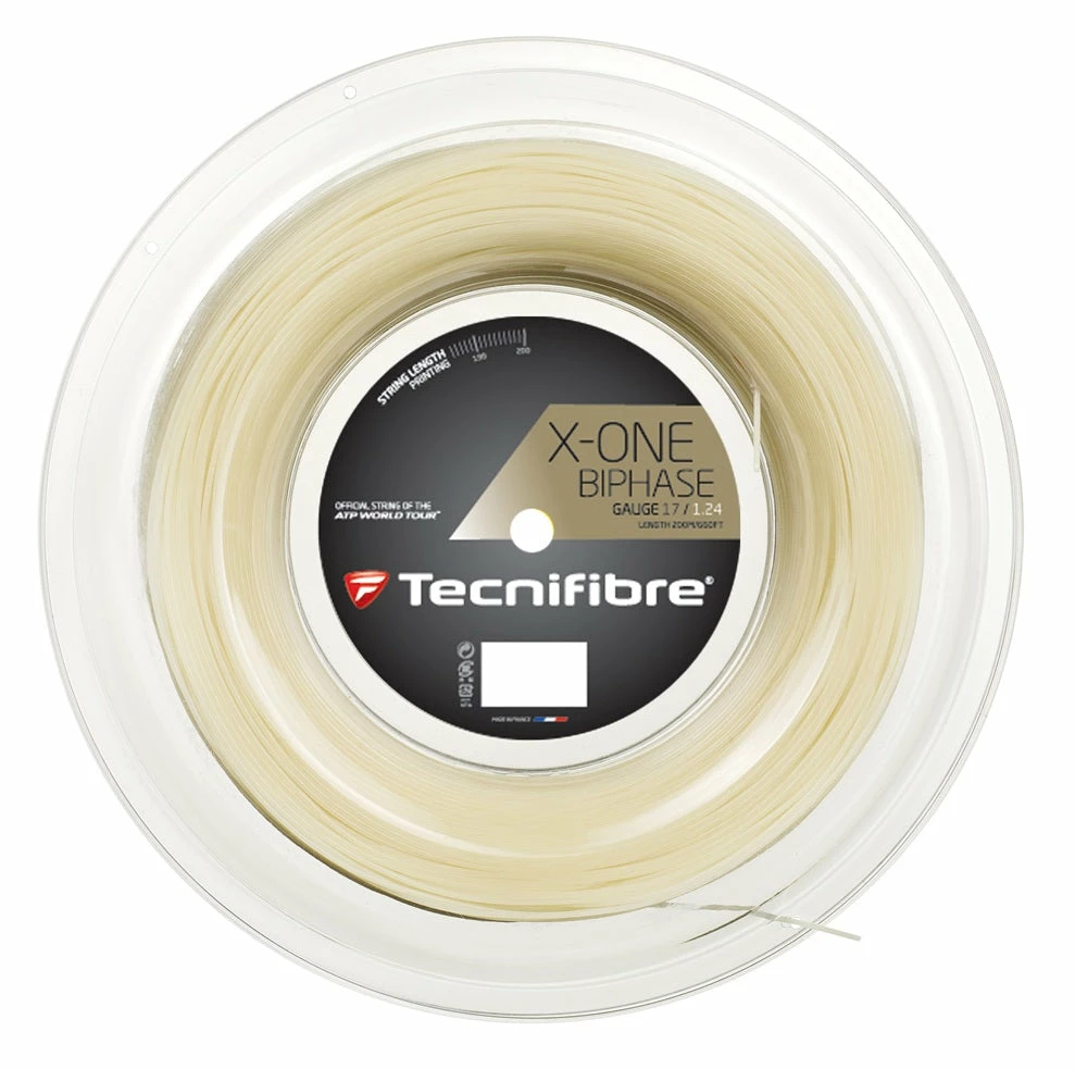 Tecnifibre X-One Biphase 16 Tennis String Reel (Natural) - Image 2