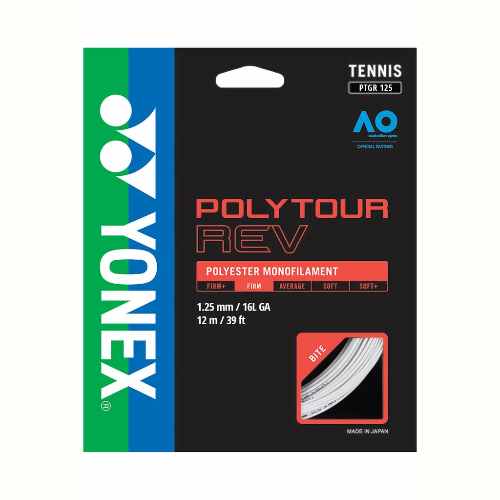 Yonex Poly Tour Rev 16L Tennis String (White)
