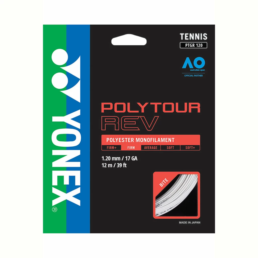 Yonex Poly Tour Rev 17 Tennis String (White)
