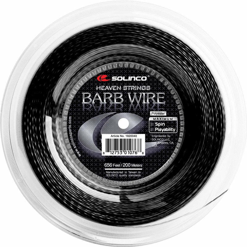 Solinco Barb Wire 17 Tennis String Reel (Black)