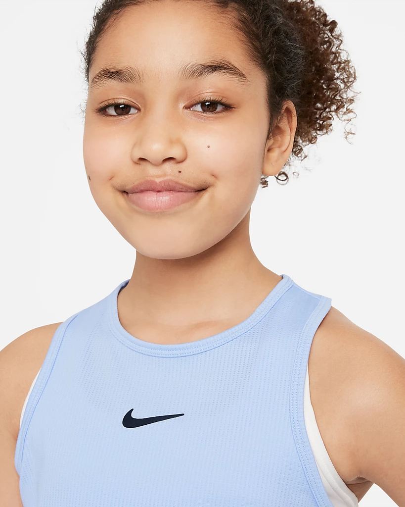 Nike Girls' Dri-FIT Victory Tank (Aluminum/White) - Image 2