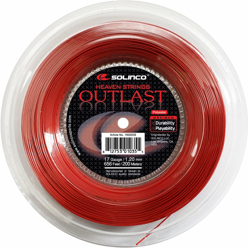 Solinco Outlast 17 Tennis String Reel (Red)