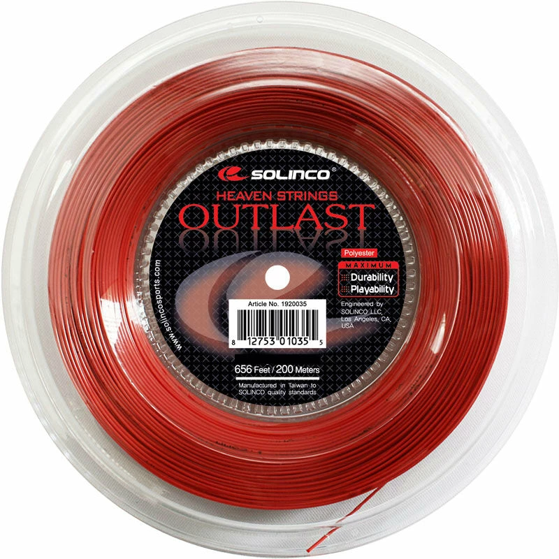 Solinco Outlast 16 Tennis String Reel (Red)