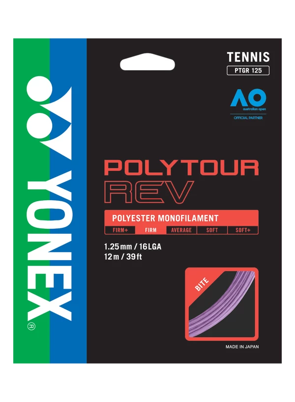 Yonex Poly Tour Rev 16L Tennis String (Purple)