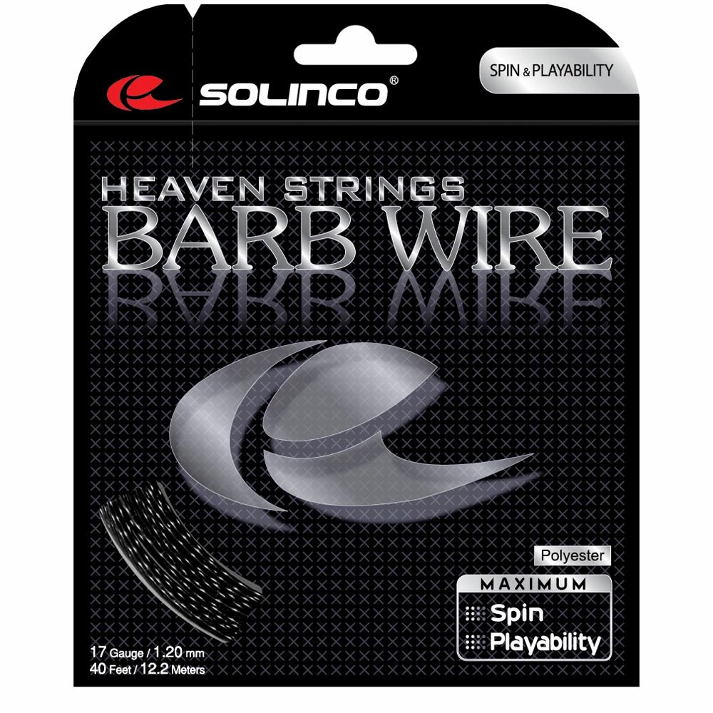 Solinco Barb Wire 17 Tennis String (Black)
